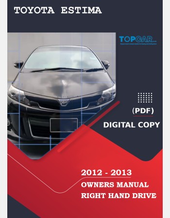 toyota estima hybrid 2012-2013 owners manual in english